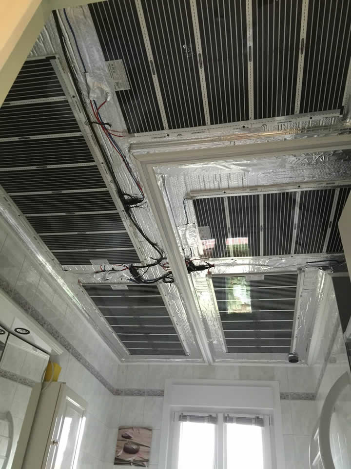 pose panneaux chauffants epan slim pour plafonds tendus